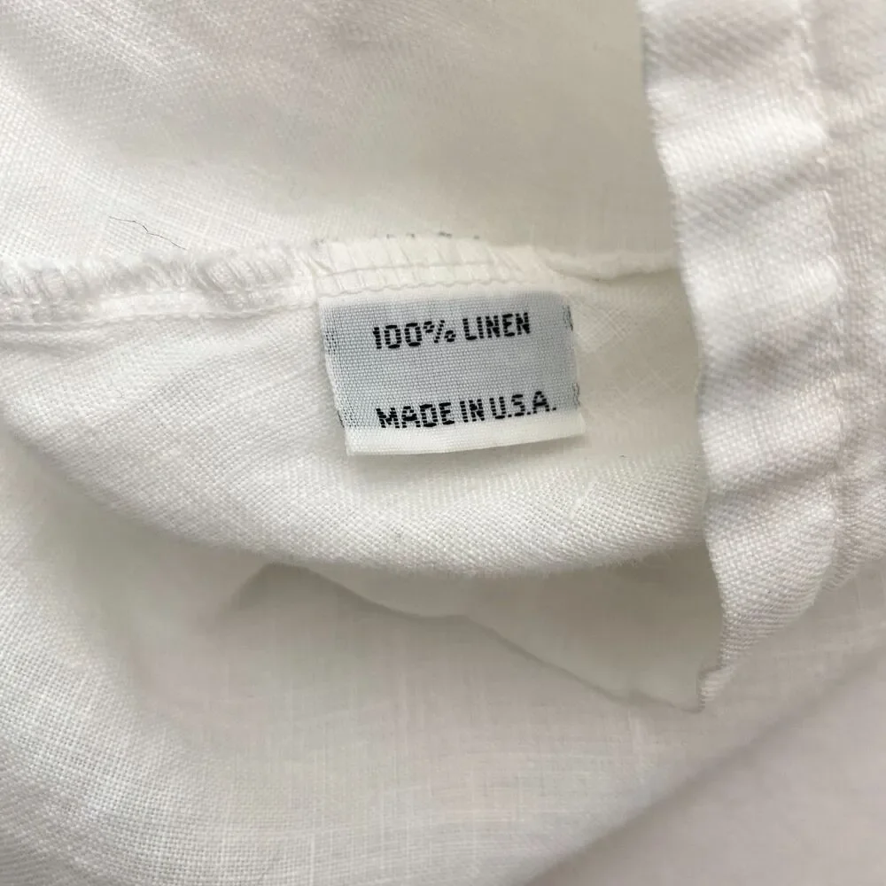 Bryn Walker Linen Top Bell Sleeves Womens Large White Lagenlook Cottage Coastal - Picture 8 of 11